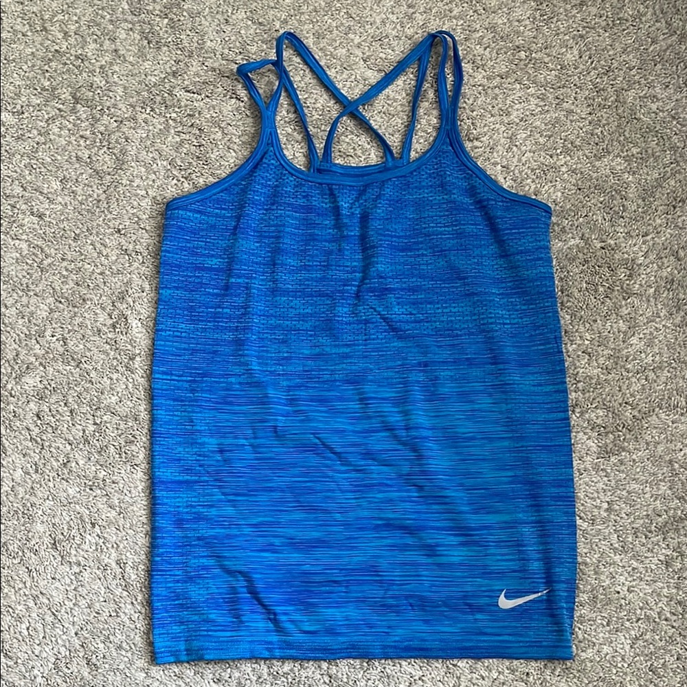 Nike Blue Fitted Backless Tank Top